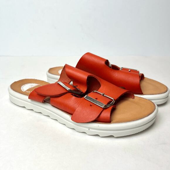Intentionally Blank "This Is Our Other Line" Express Sandals Orange US 5.5/6 - Picture 1 of 8